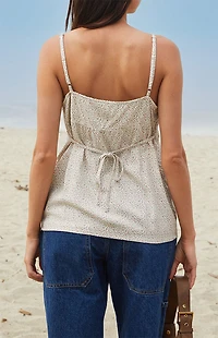 John Galt Light Brown Striped Edith Tank Top