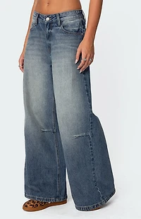 Edikted Skater Girl Washed Low Rise Jeans