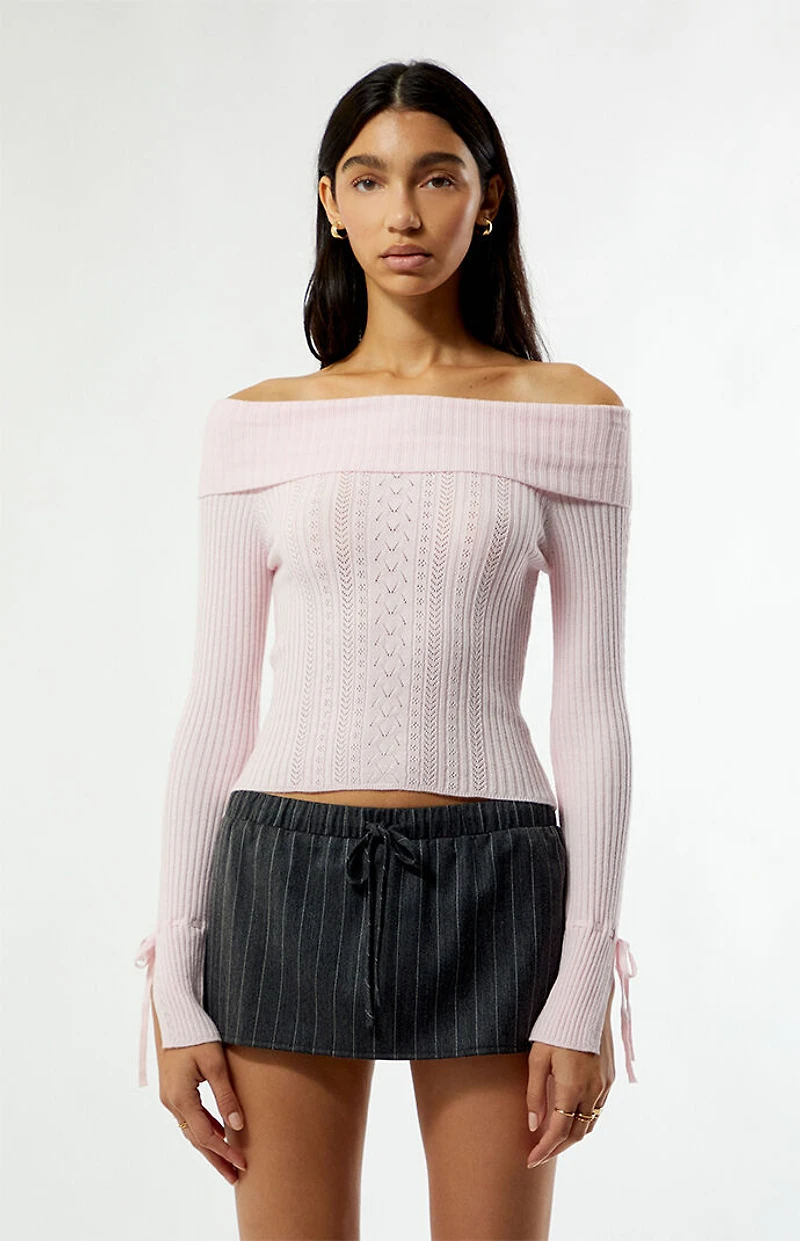 Beverly and Beck Pinstripe Elastic Mini Skort