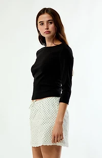 WEWOREWHAT Polka Dot Pull-On Mini Skirt