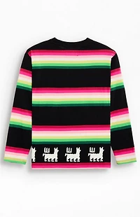 Awake NY Striped Llama Print Long Sleeve T-Shirt