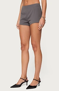 Edikted Riya Pinstripe Tailored Micro Shorts