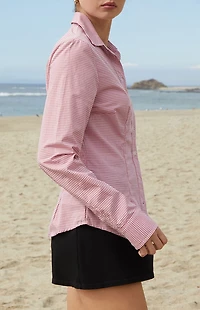 John Galt Red Millie Plaid Long Sleeve Shirt