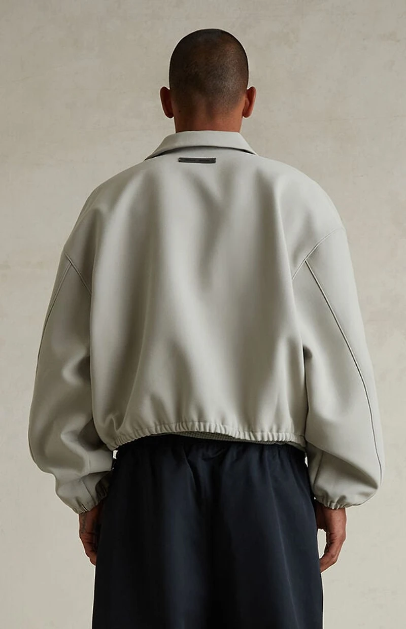 Fear of God ESSENTIALS Abbey Stone Bonded Canvas Zip Up Jacket