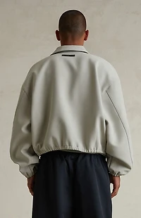 Fear of God ESSENTIALS Abbey Stone Bonded Canvas Zip Up Jacket