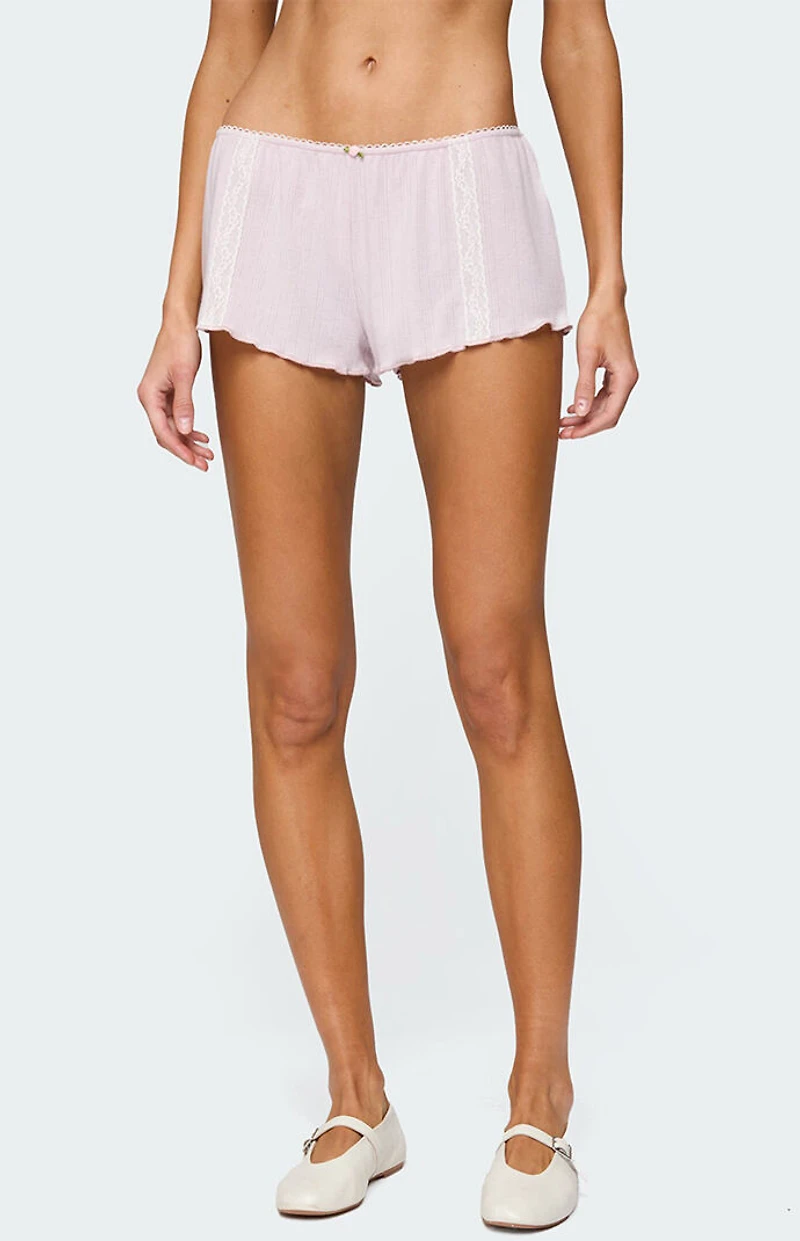 Edikted Sephi Lacey Pointelle Shorts