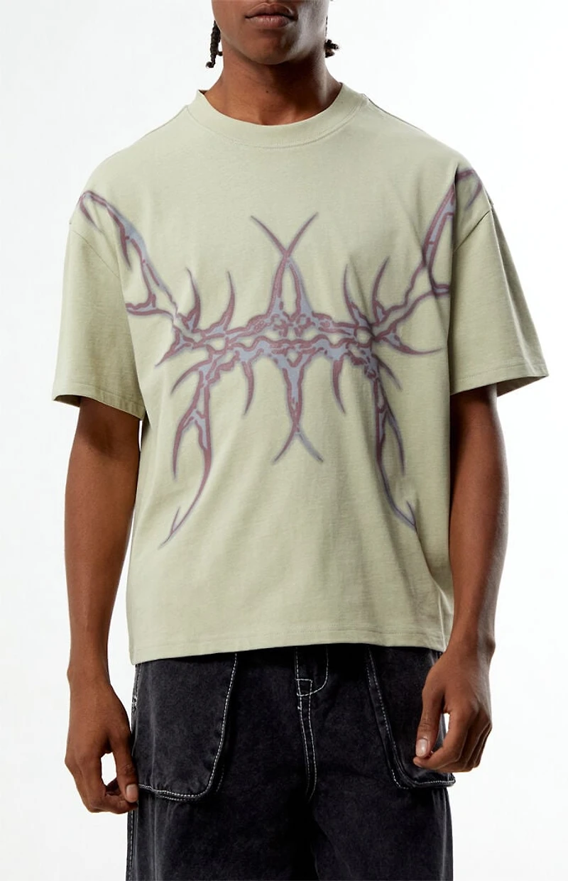 Pacsun Tan Metallic Cyber T-Shirt
