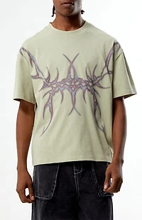 Pacsun Tan Metallic Cyber T-Shirt