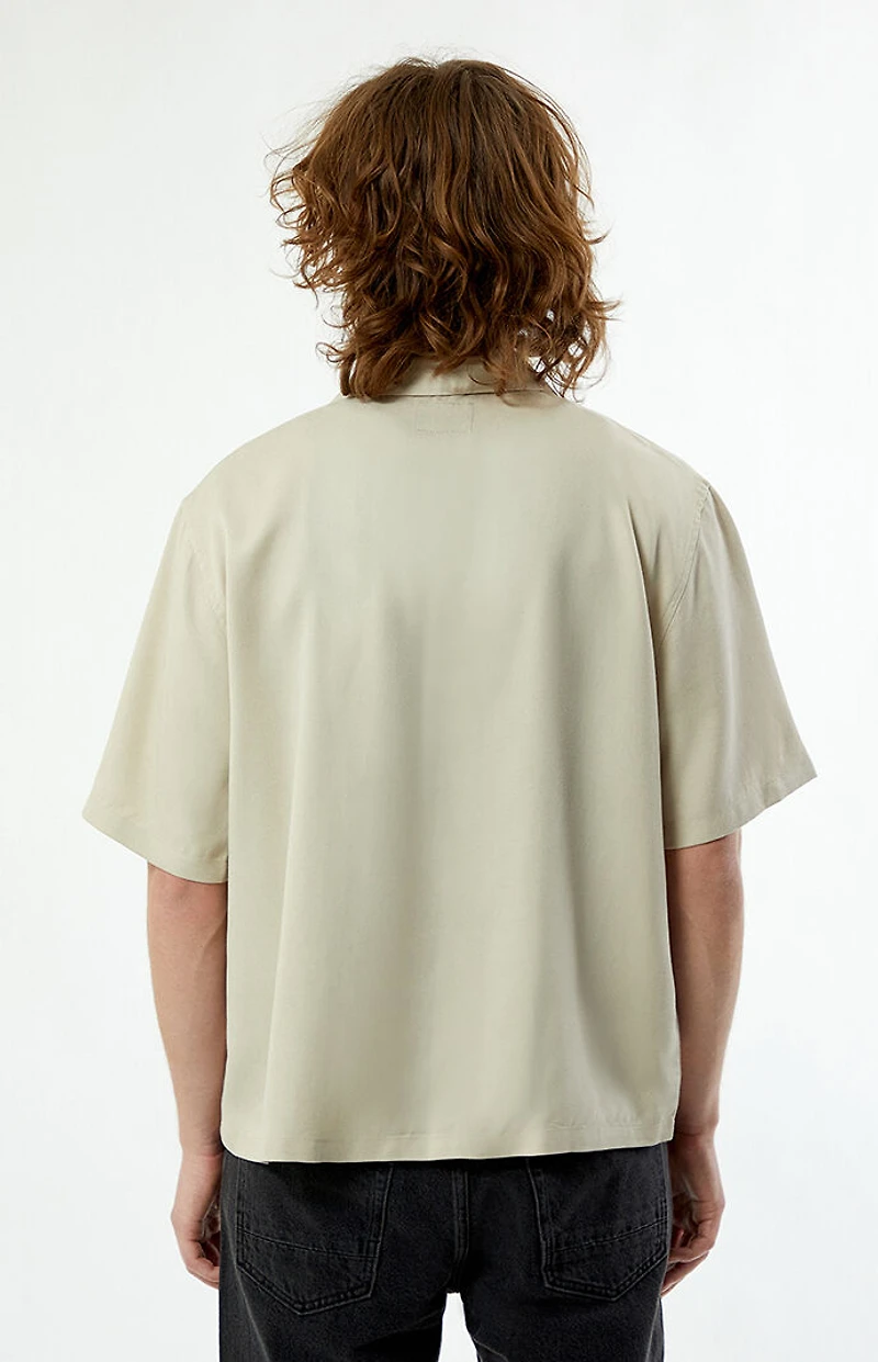 Pacsun Tan Solid Color Oversized Camp Shirt