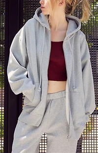 John Galt Heather Grey Full Zip Hoodie