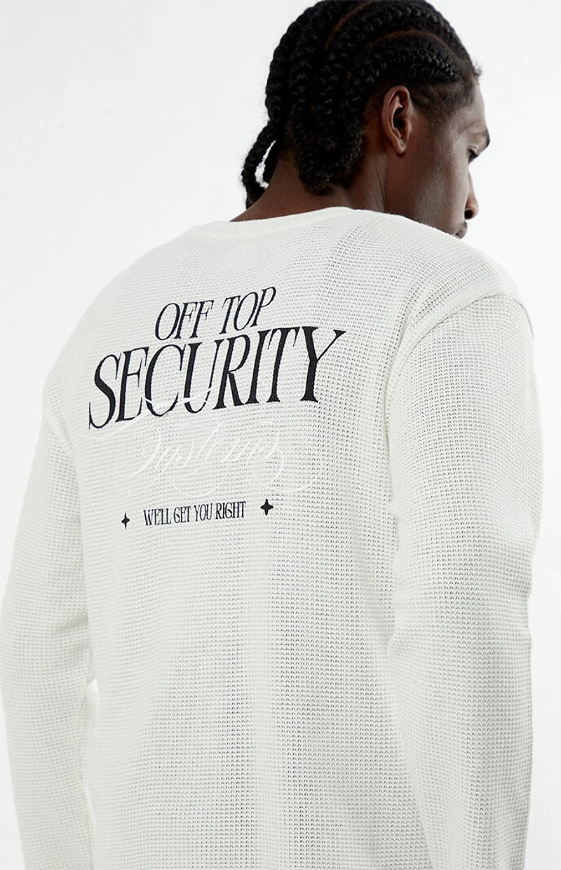 Pacsun Off Top Waffle Knit Long Sleeve Shirt