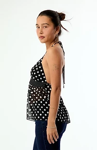Beverly and Beck Arden Polka Dot Chiffon Babydoll Top