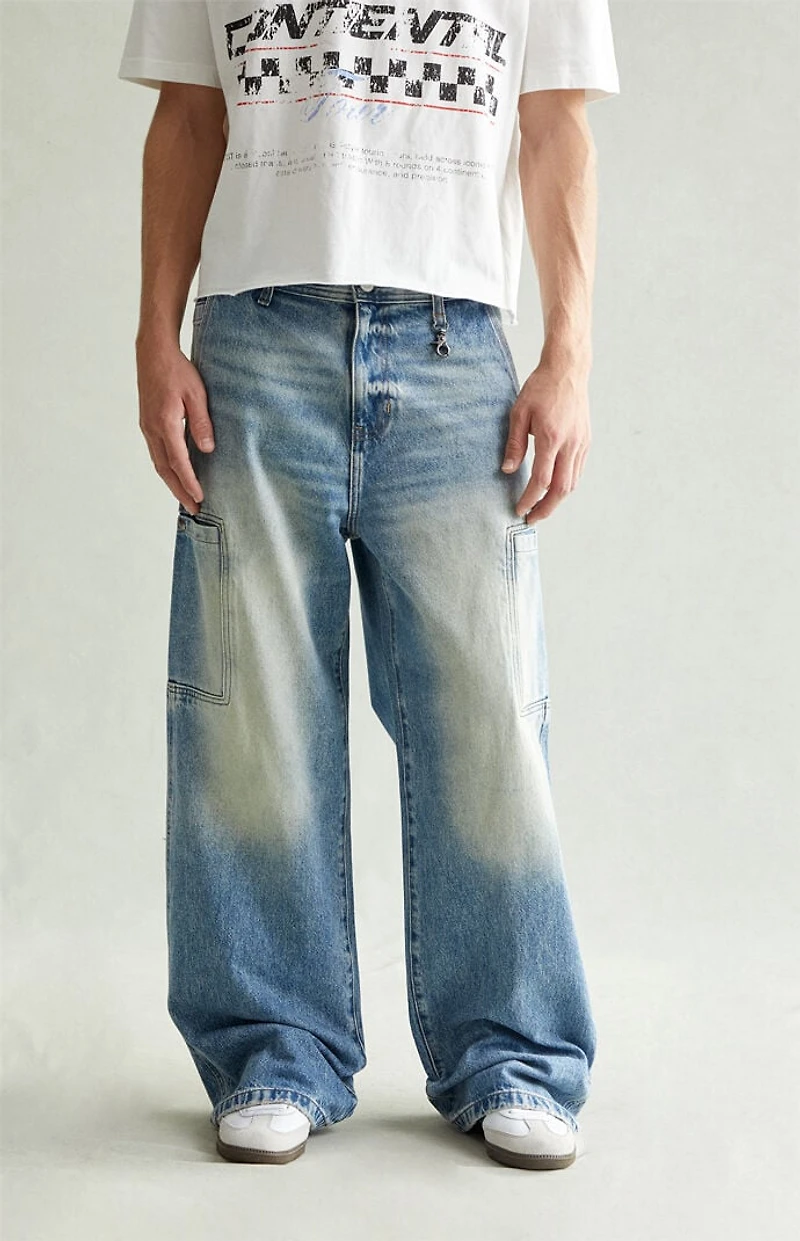 Pacsun Blake Extreme Baggy Jeans Cargo Light Blue Tint