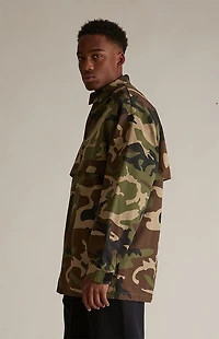 Fear of God ESSENTIALS Woodland Camo Military Nylon Overshirt Jacket