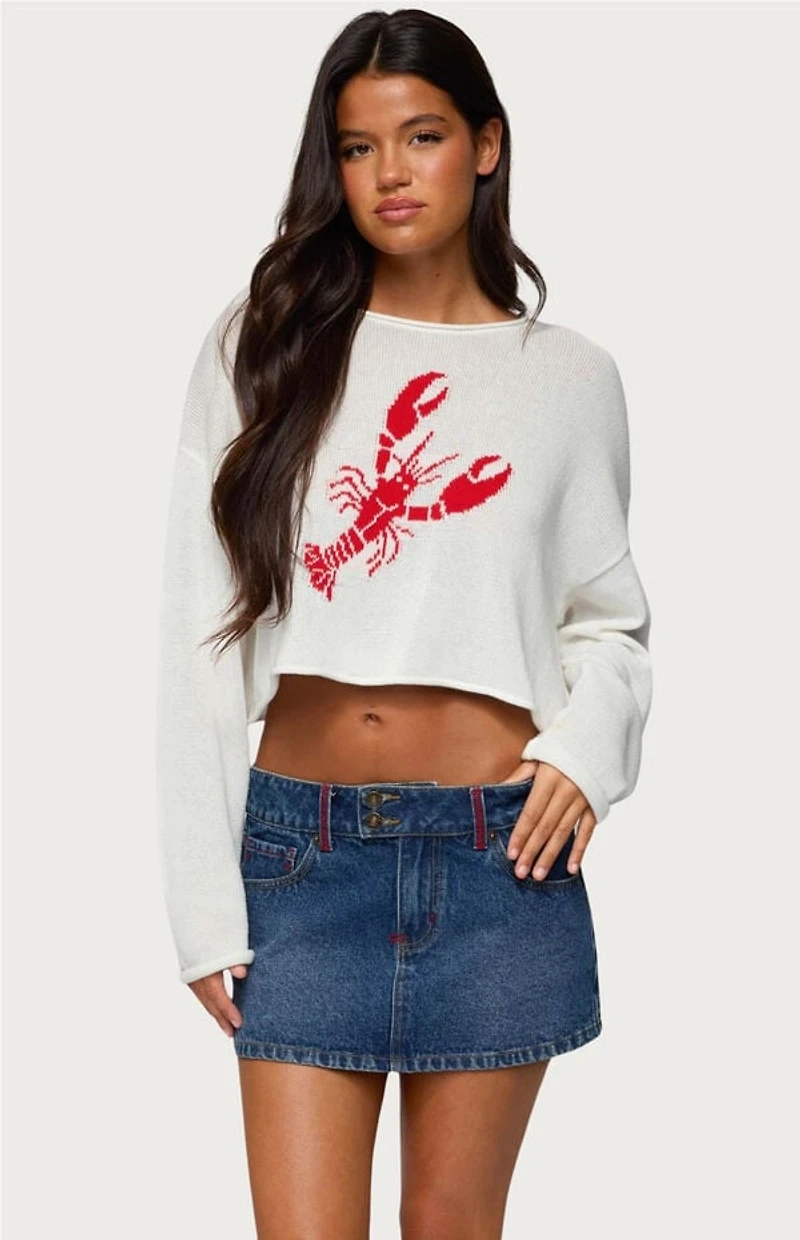 Edikted Lobster Babe Oversized Knit Top