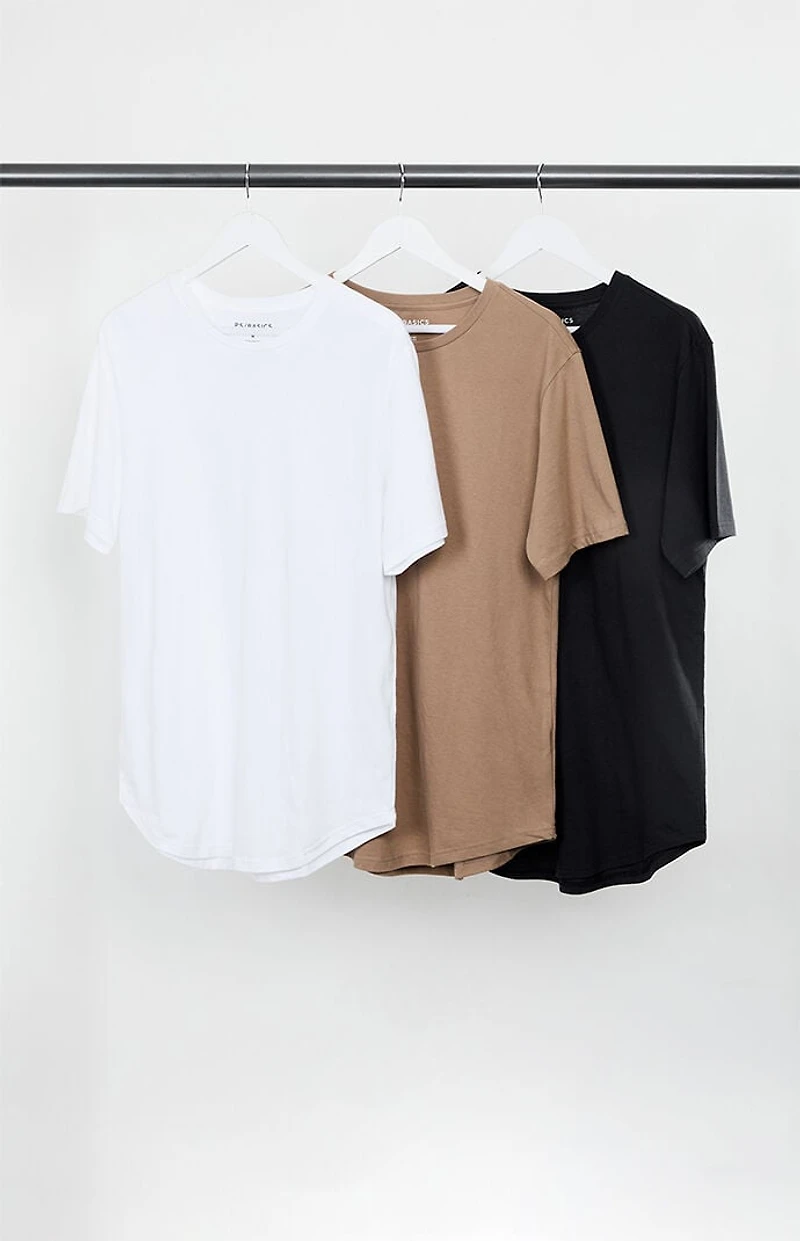 Pacsun 3 Pack Solid Color Scallop T-Shirts