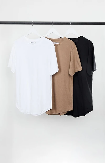 Pacsun 3 Pack Solid Color Scallop T-Shirts