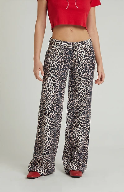 Pacsun Casey Low Rise Baggy Jeans Leopard
