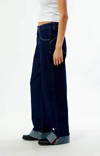 Daisy Street Dark Blue Wide leg Baggy Jeans