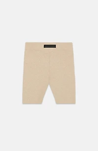 Fear of God ESSENTIALS Women's Gold Heather Sweater Knit Biker Shorts