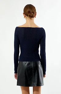 Beverly and Beck Bailey Boat Neck Glitter Sweater
