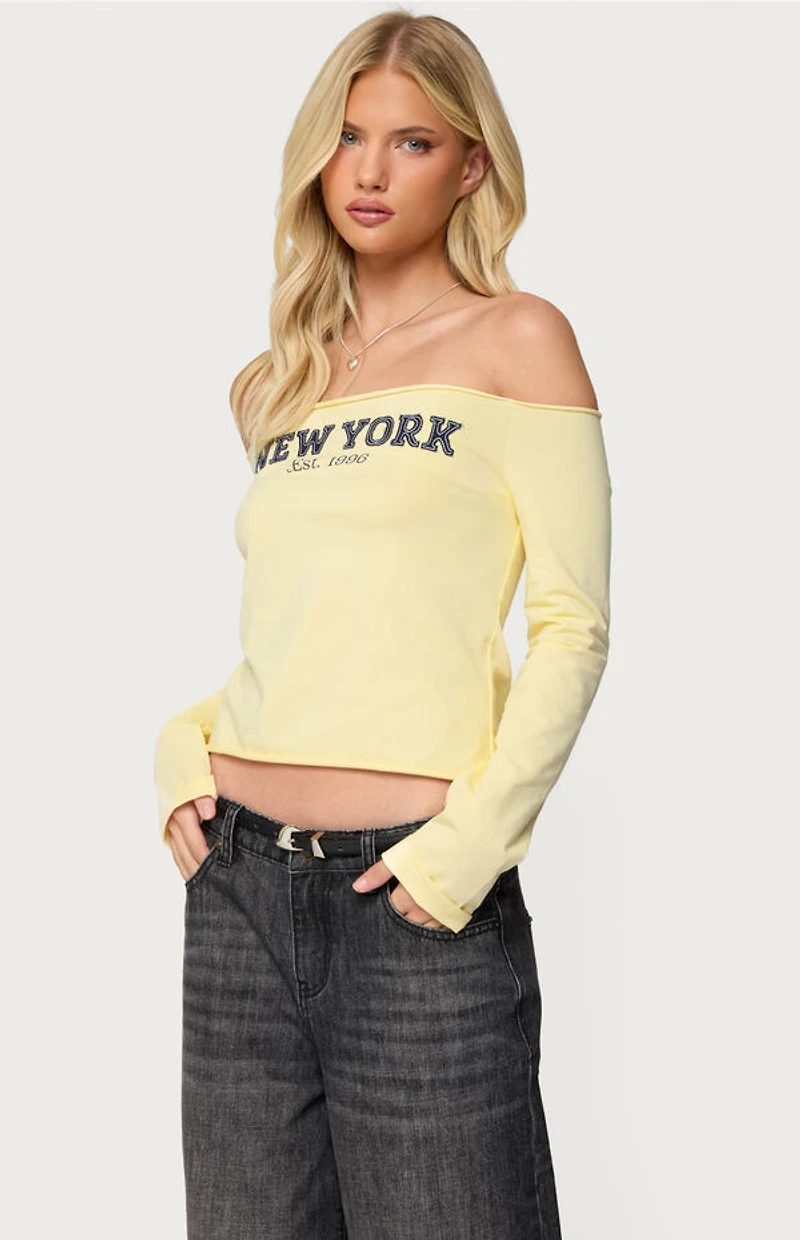Edikted New York Babe Off Shoulder Top