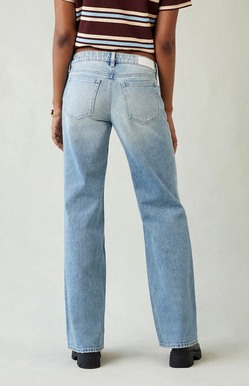 Pacsun Zoe Low Rise Girlfriend Jeans Light Blue