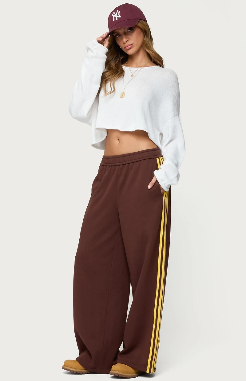 Edikted Sorin Contrast Striped Wide Sweatpants