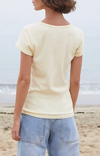 John Galt Yellow V-Neck Top