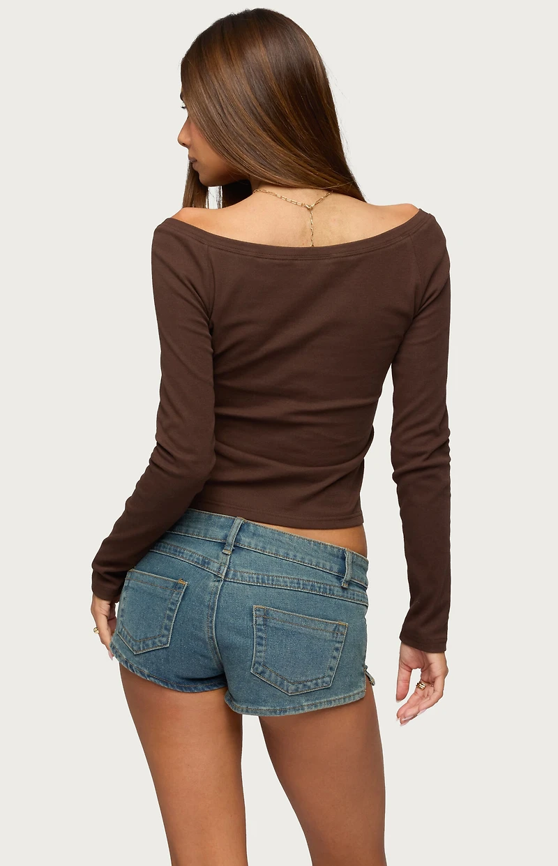 Edikted Cameo Boat Neck Button Up