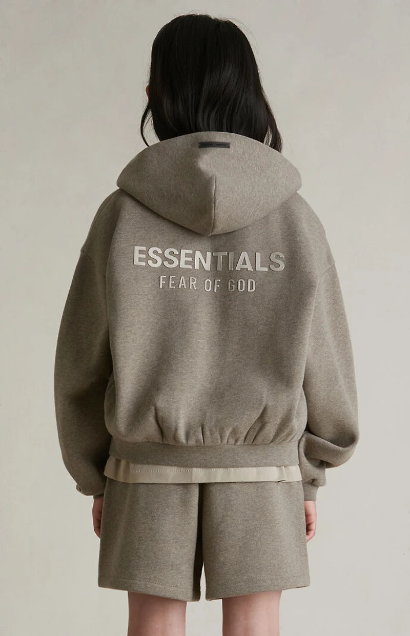 Fear of God ESSENTIALS Kids Homestead Heather Full Zip Fleece Hoodie