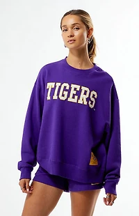WILD COLLECTIVE x Pacsun LSU Tigers Applique Crew Neck Oversized Sweatshirt