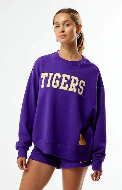 WILD COLLECTIVE x Pacsun LSU Tigers Applique Crew Neck Oversized Sweatshirt