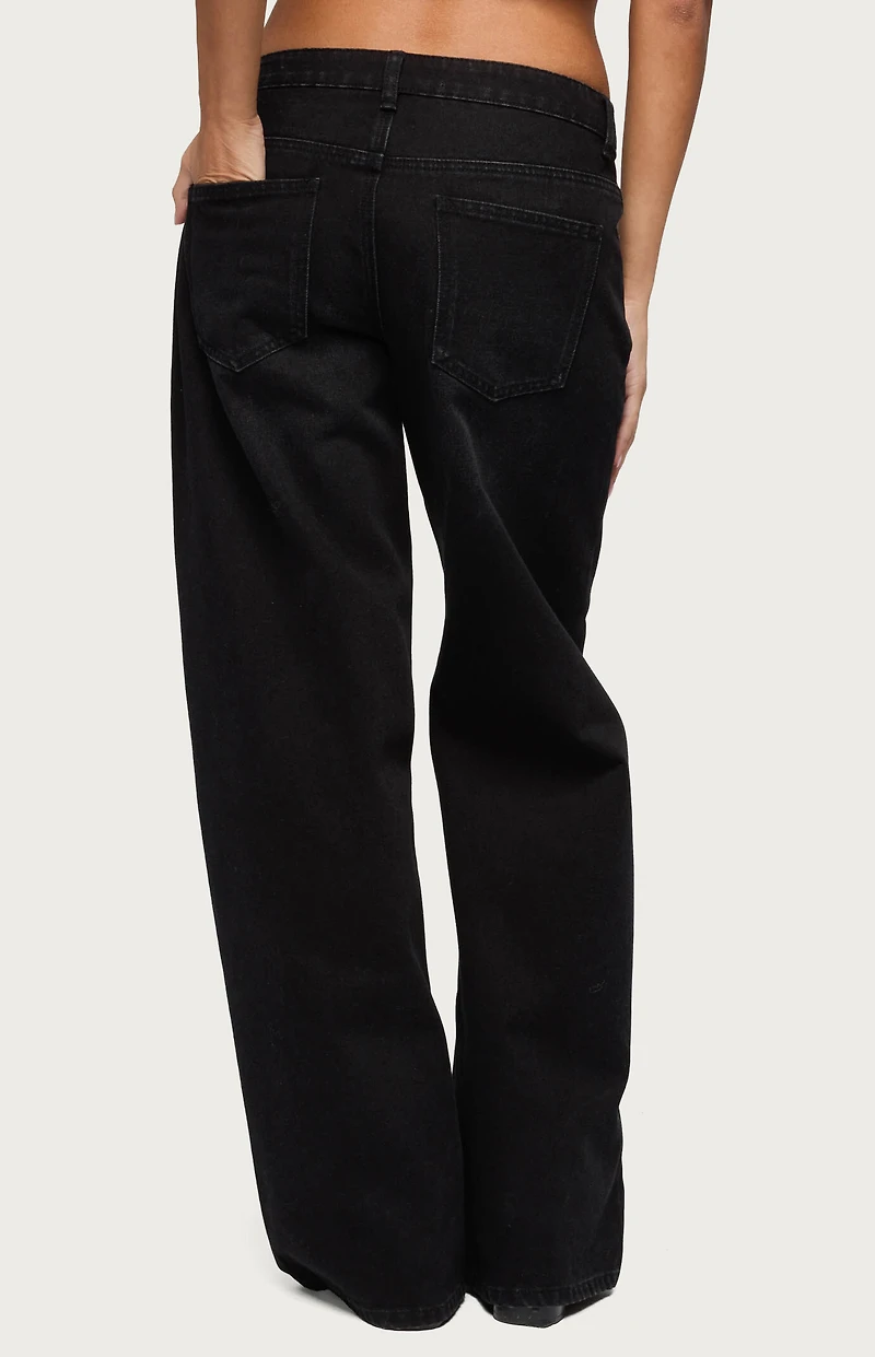 Edikted Raelynn Washed Low Rise Baggy Jeans