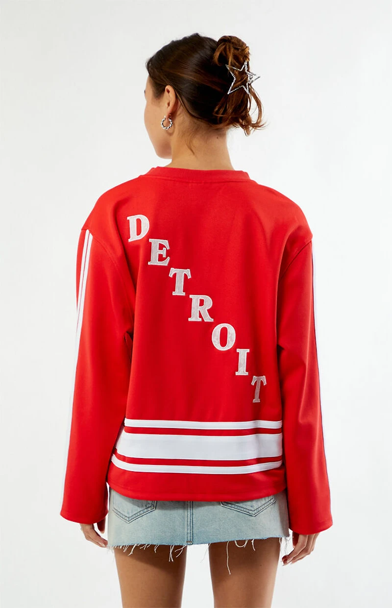 WILD COLLECTIVE x NHL Detroit Red Wings Long Sleeve Hockey Jersey