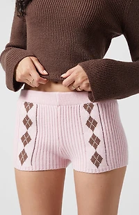 Beverly and Beck Argyle Knit Micro Shorts