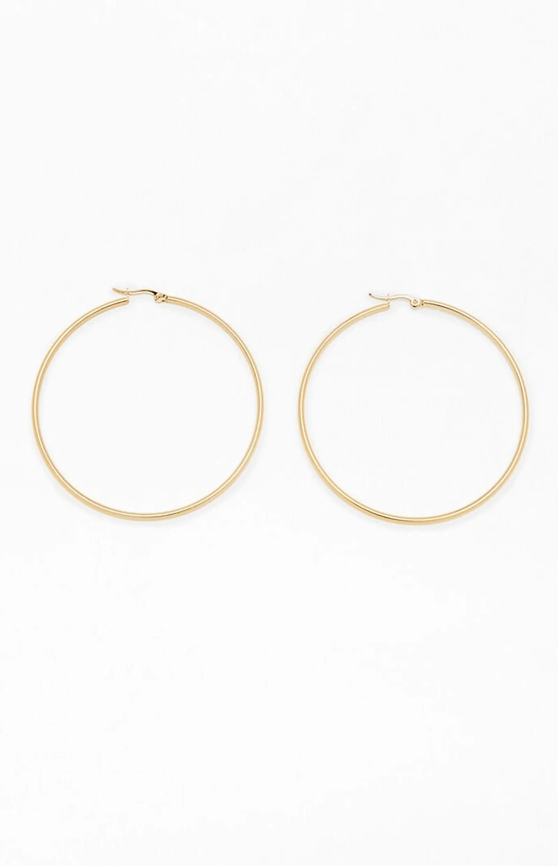 Pacsun Gold Stainless Steel Basic Hoop Earrings