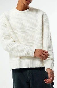 Pacsun Cream Allan Jacquard Crew Neck Sweater