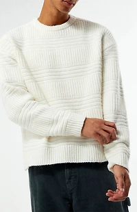 Pacsun Cream Allan Jacquard Crew Neck Sweater