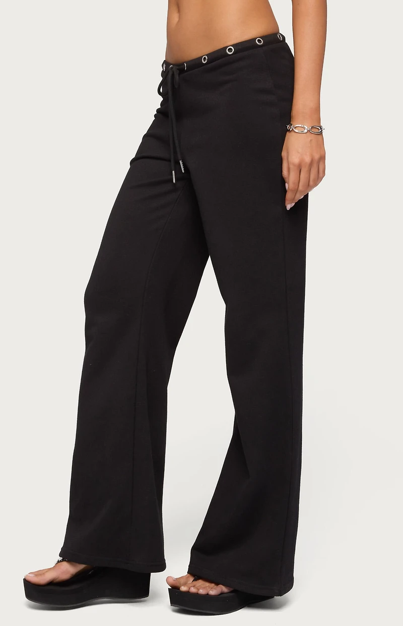 Edikted Bronte Grommet Straight Leg Sweatpants