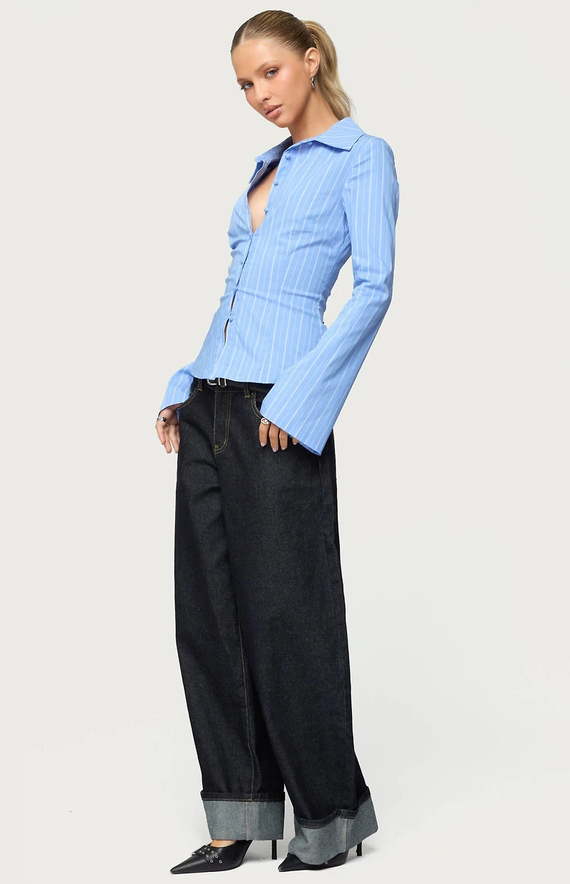 Edikted Petite Kella Low Rise Baggy Jeans