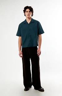 Pacsun Farms Green Woven Camp Shirt
