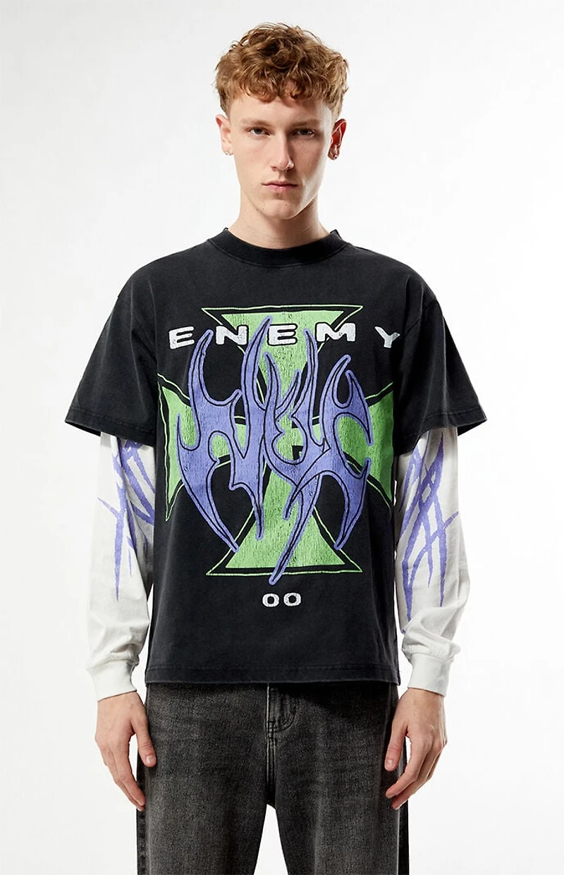 Enemy NYC No Life 2fer Long Sleeve T-Shirt