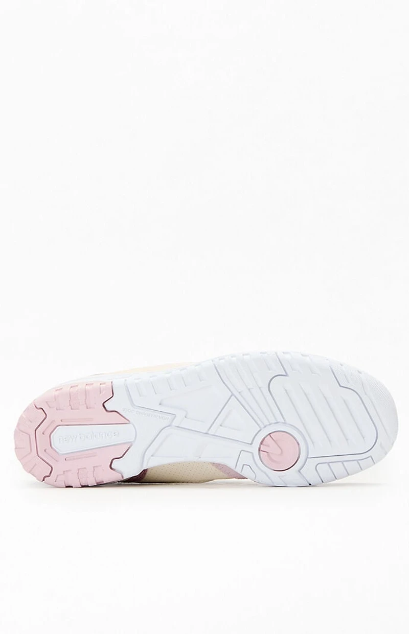 New Balance Pink & White 550 Sneakers