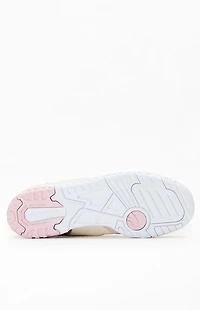 New Balance Pink & White 550 Sneakers