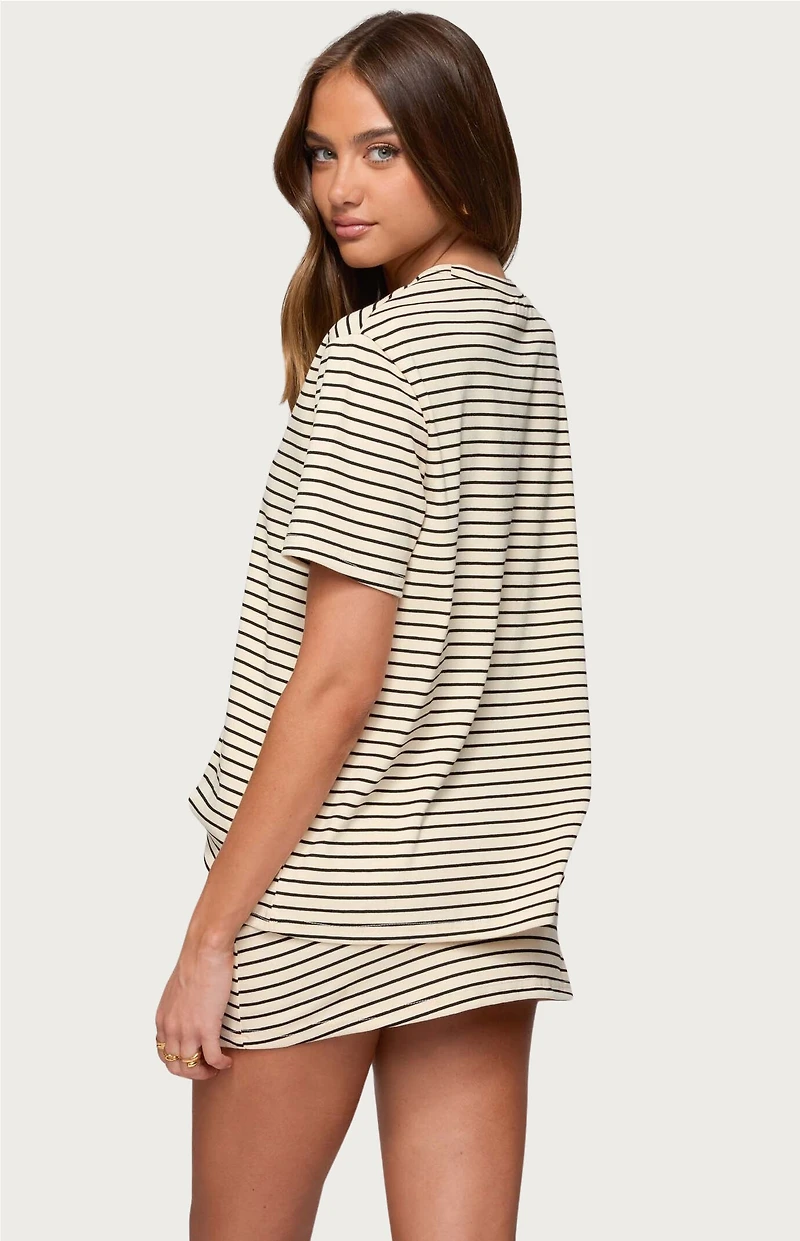 Edikted Brena Striped Oversized T-Shirt