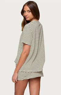 Edikted Brena Striped Oversized T-Shirt