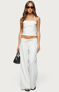 Edikted Parker Pinstripe Halter Top