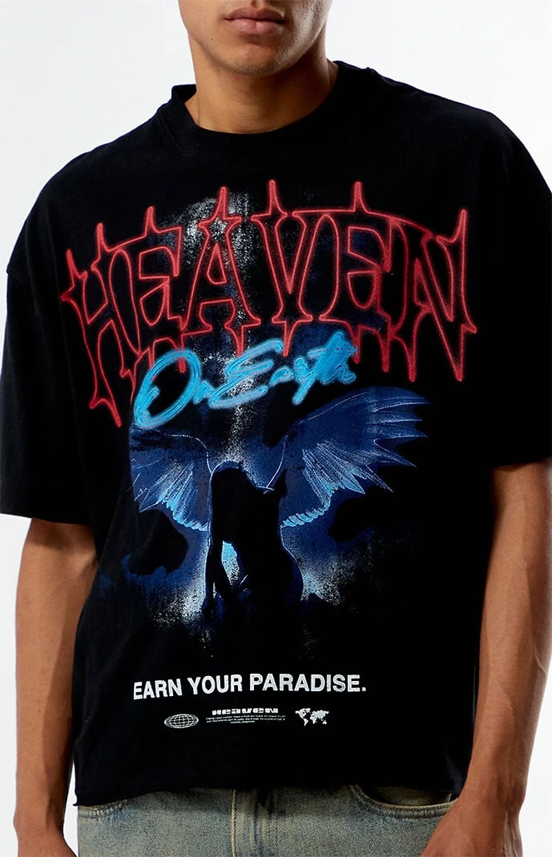 Pacsun Heaven On Earth Cropped Boxy T-Shirt