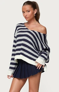 Edikted Eugenie Oversized Striped Knit Sweater